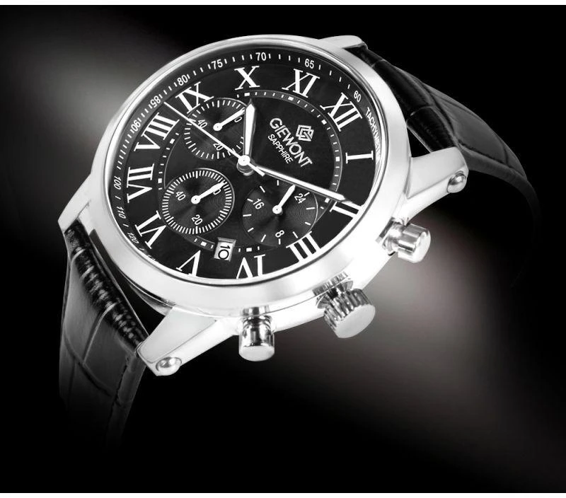 Vyriškas laikrodis Giewont Chronograph Safyro Sidabrinis Juodas GW6260-A2