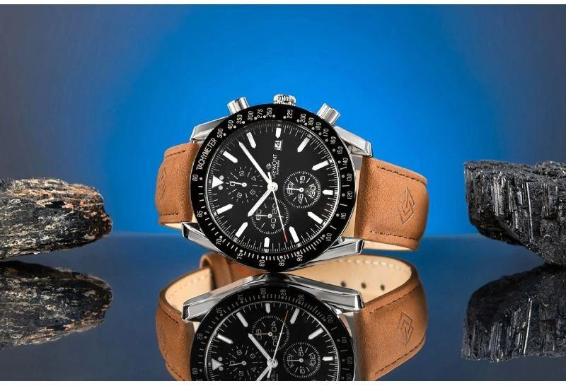 Vyriškas laikrodis Giewont Chronograph Safyro Rudas Juodas GW8720-A1