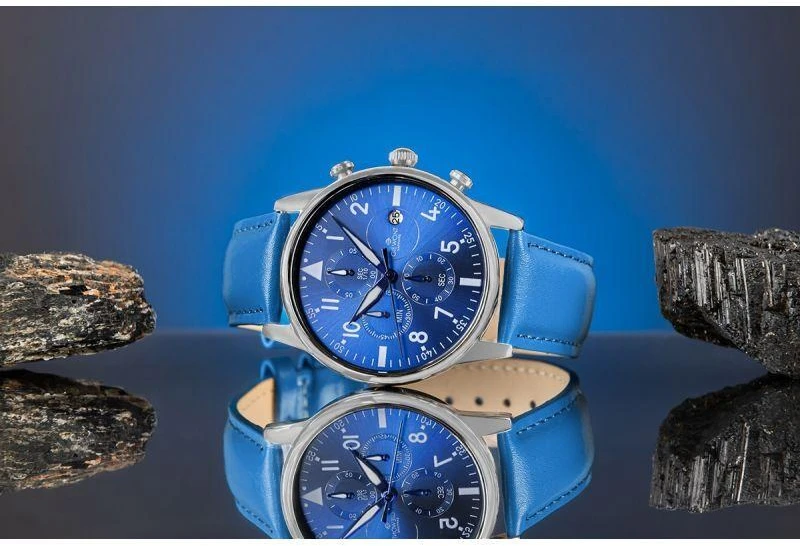 Vyriškas laikrodis Giewont Chronograph Safyro mėlynas GW5630-A5