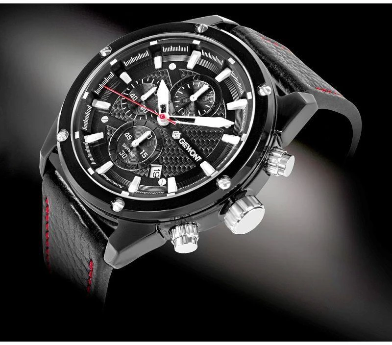 Vyriškas laikrodis Giewont Chronograph Safyro Juodas GW8810-A1