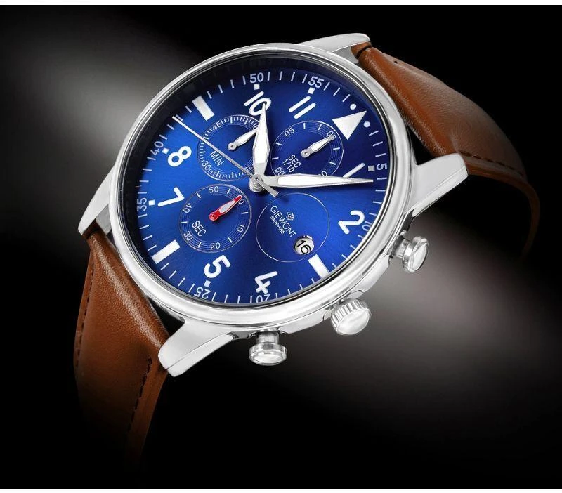 Vyriškas laikrodis Giewont Chronograph Safyro Ruda/Mėlyna GW5630-A6
