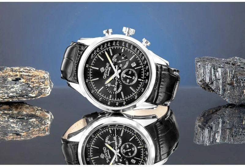 Vyriškas laikrodis Giewont Chronograph Safyro Sidabrinis Juodas GW7650-A2
