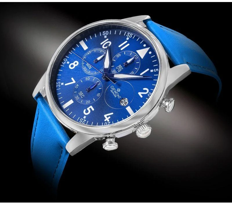 Vyriškas laikrodis Giewont Chronograph Safyro mėlynas GW5630-A5