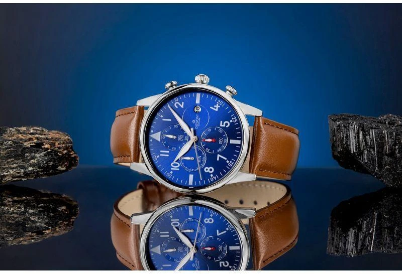 Vyriškas laikrodis Giewont Chronograph Safyro Ruda/Mėlyna GW5630-A6