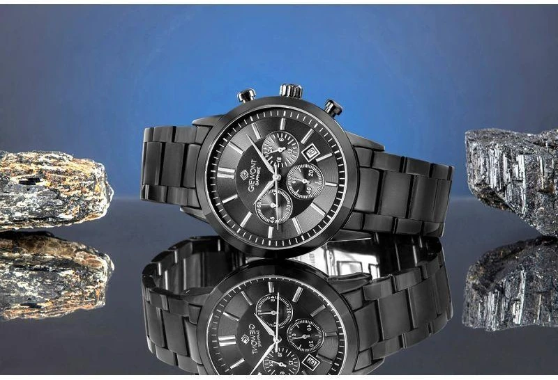 Vyriškas laikrodis Giewont Chronograph Sapphire Juodas GW8510-B2