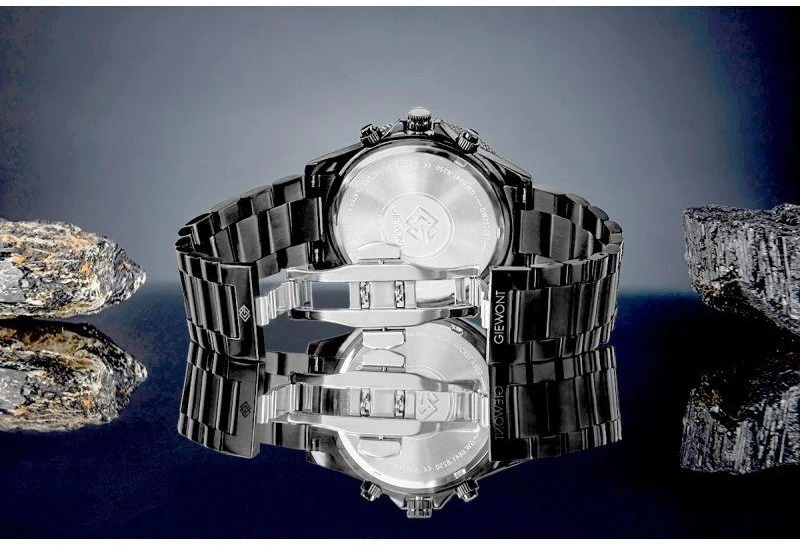Vyriškas laikrodis Giewont Chronograph Sapphire Juodas GW3520-B1