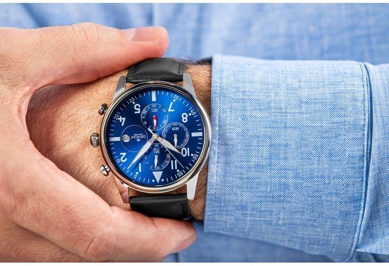 Vyriškas laikrodis Giewont Chronograph Sapphire Juodas ir Mėlynas GW5630-A3