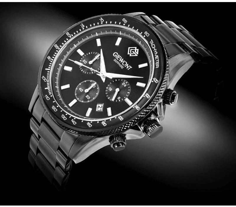 Vyriškas laikrodis Giewont Chronograph Sapphire Juodas GW3520-B1