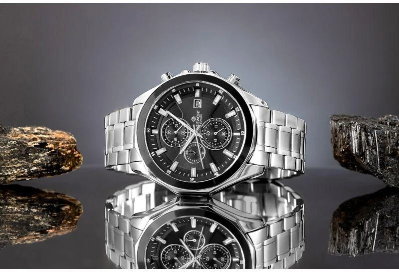 Vyriškas laikrodis Giewont Chronograph Sapphire Sidabrinis GW7290-B2