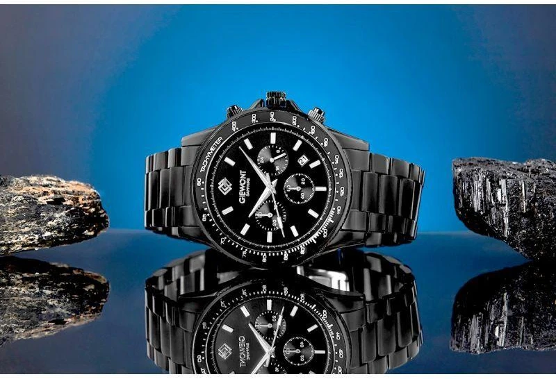 Vyriškas laikrodis Giewont Chronograph Sapphire Juodas GW3520-B1