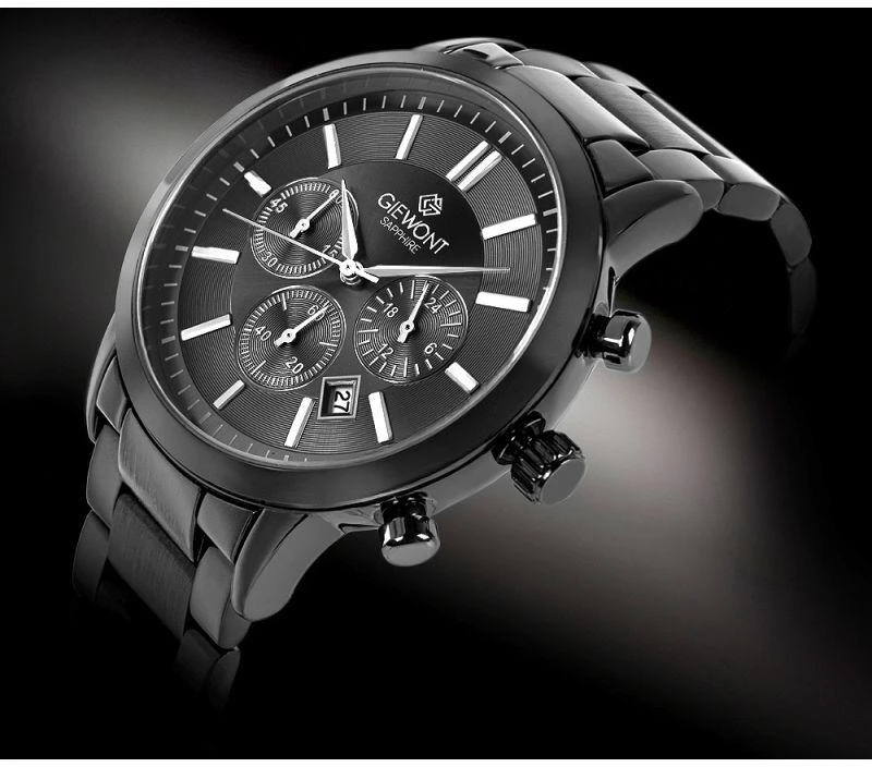 Vyriškas laikrodis Giewont Chronograph Sapphire Juodas GW8510-B2