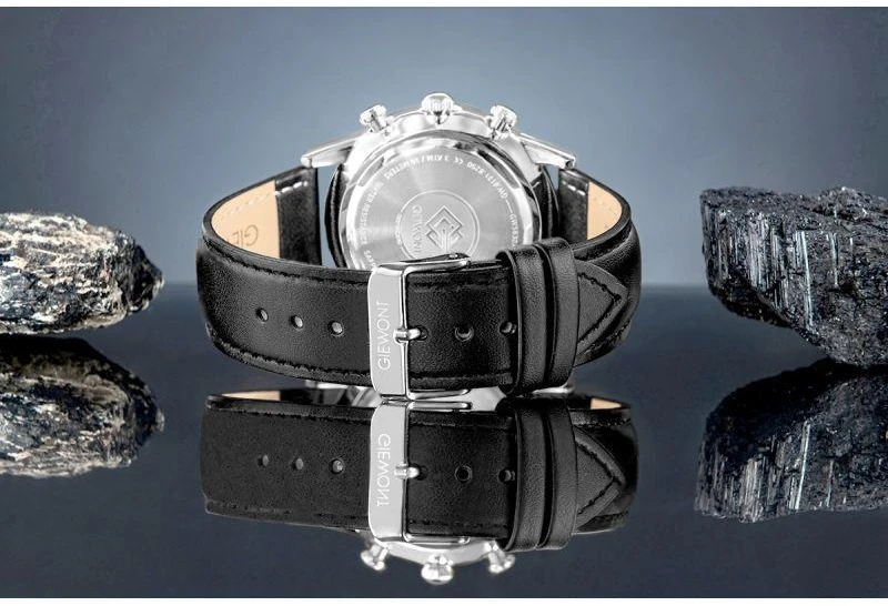Vyriškas laikrodis Giewont Chronograph Sapphire Juodas ir Mėlynas GW5630-A3