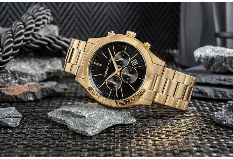 Vyriškas laikrodis + Kortelių dėklas MICHAEL KORS MK1076SET + Dėžutė