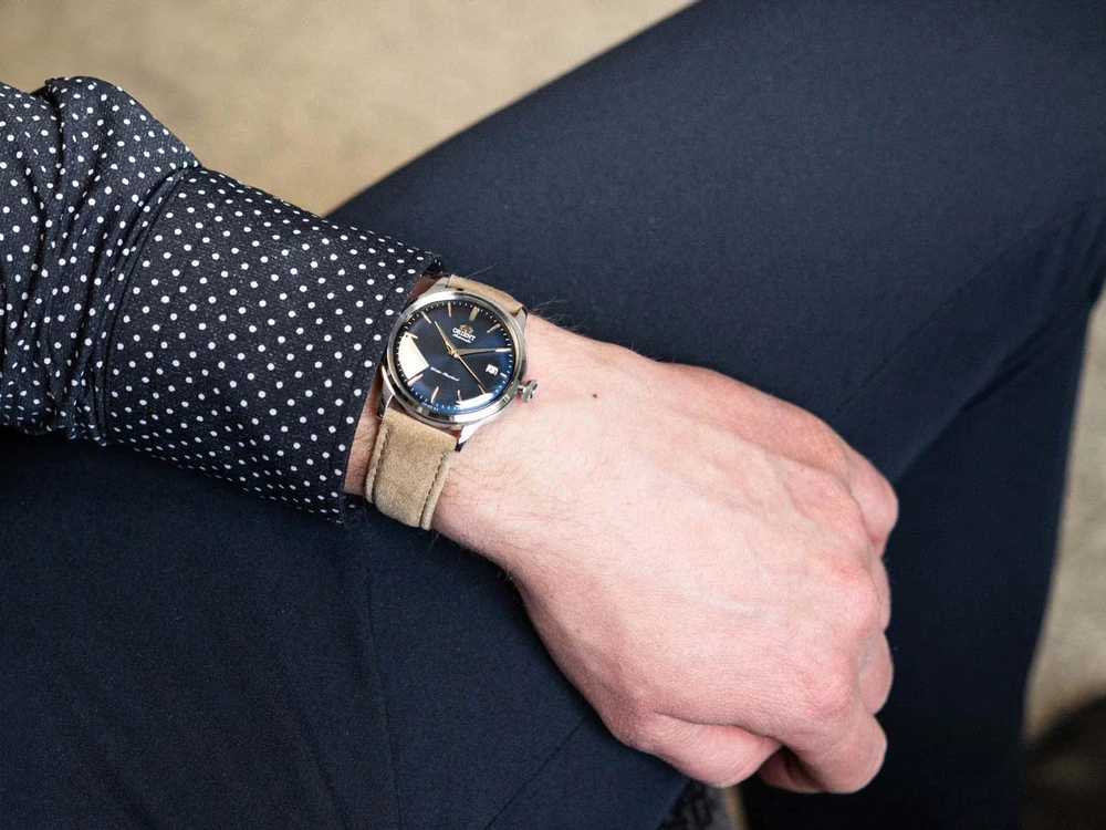 Orient Klasikinis Bambino 38 mm vyriškas laikrodis RA-AC0M12L30B + dėžutė