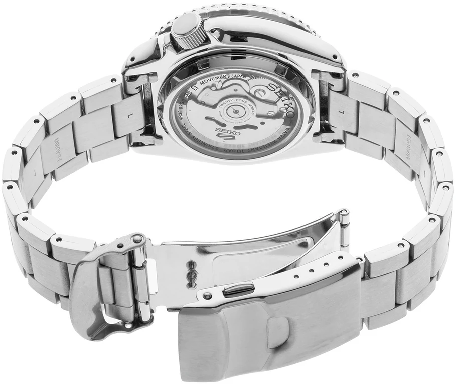 Vyriškas laikrodis Seiko 5 Sports SRPD61K1, sidabrinės ir žalios spalvos, su dėžute