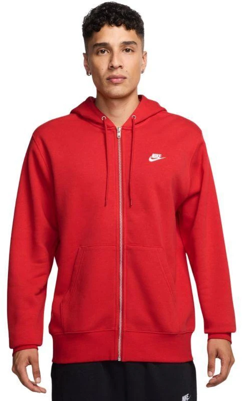 Vyriškas Nike Club BB FZ džemperis su gobtuvu, raudonas, FN3861 657