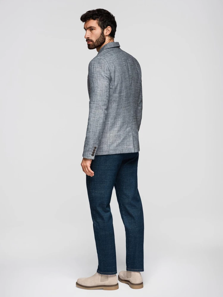 Vyriškas pilkas lininis švarkas regular fit