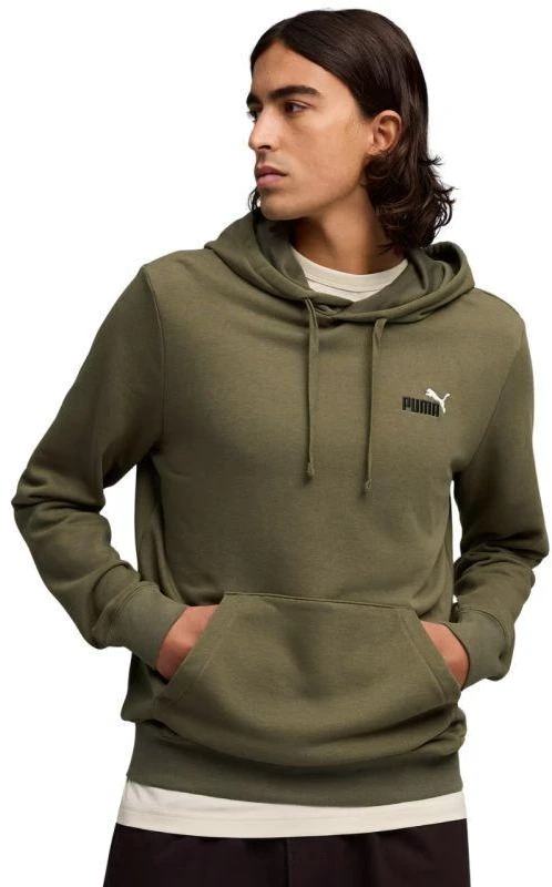 Vyriškas Puma ESS 2 spalvų mažas 1 numerio logotipas džemperis su gobtuvu (hoodie) alyvuogių spalvos 684719 81
