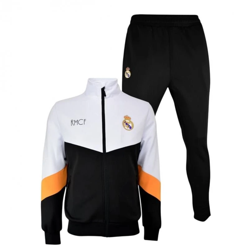 Vyriškas Real Madrid sportinis kostiumas, juodas ir baltas