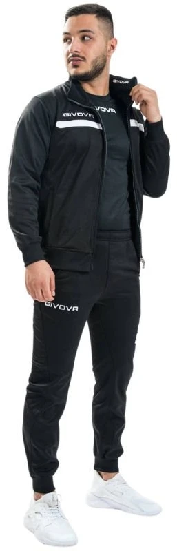 Vyriškas sportinis kostiumas Givova One, juodas ir baltas