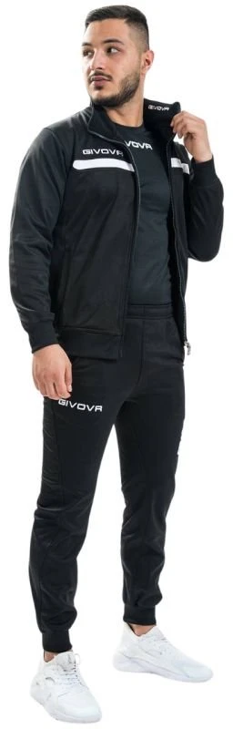Vyriškas sportinis kostiumas Givova One, juodas ir baltas