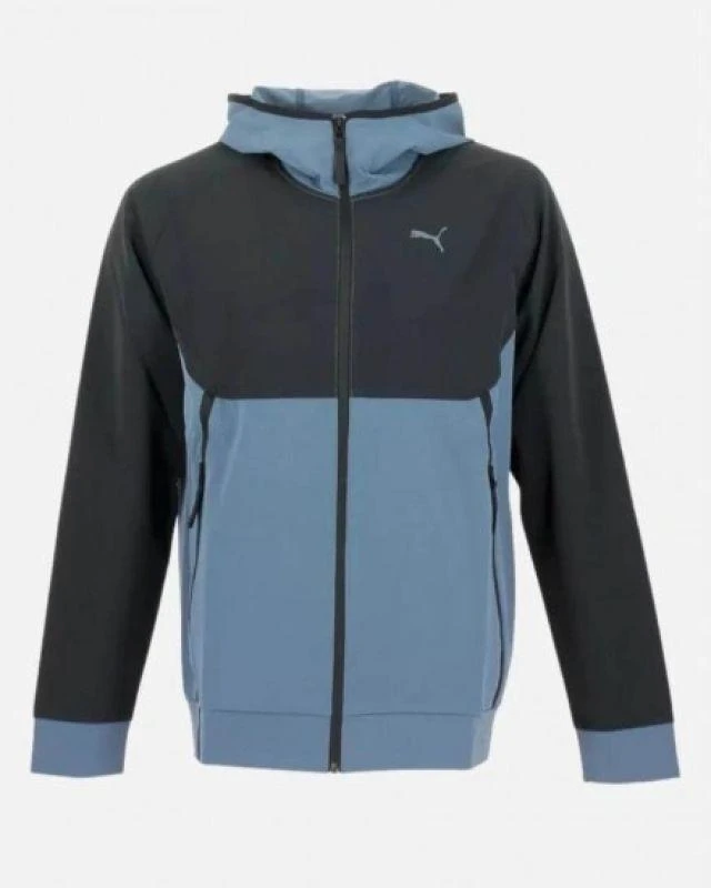 Vyriškas sportinis „Puma Tech Woven“ džemperis su užtrauktuku ir patogiu gobtuvu