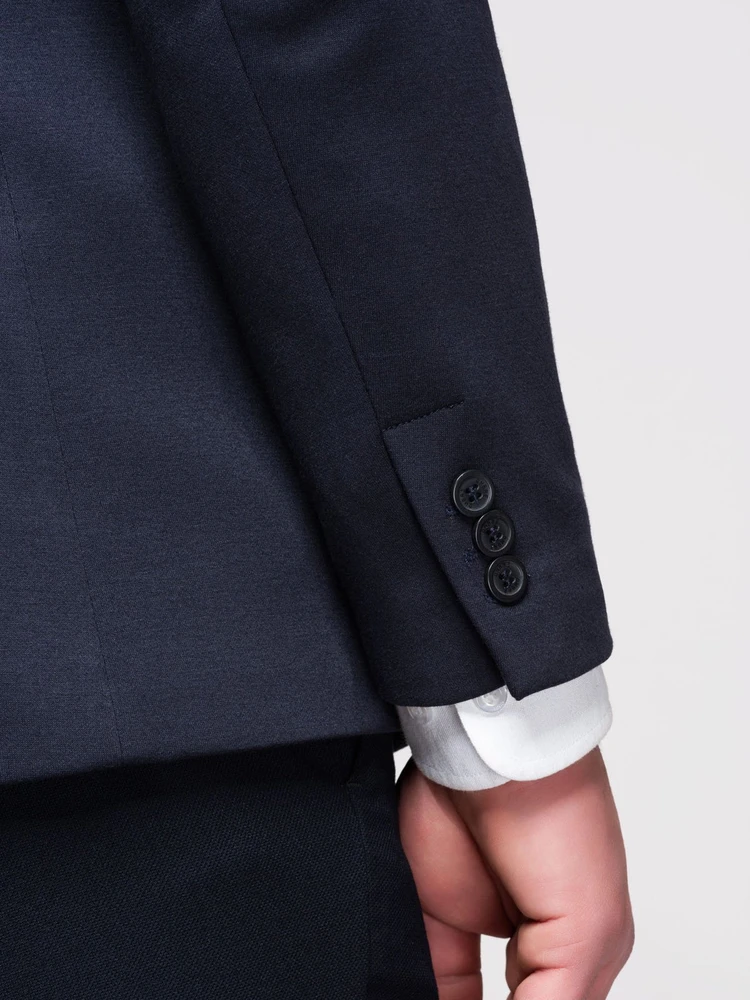 Vyriškas tamsiai mėlynas slim fit švarkas