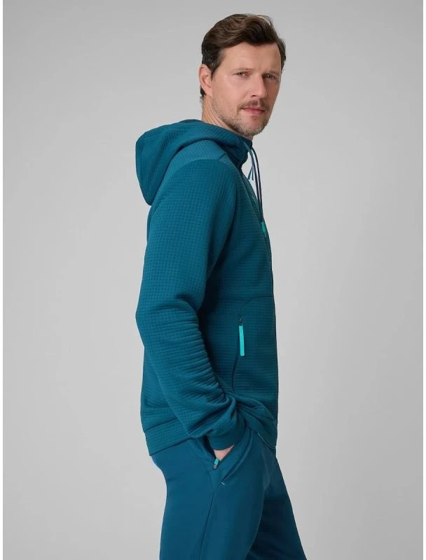 Vyriškas treniruočių džemperis su gobtuvu 4F, tamsiai mėlynas