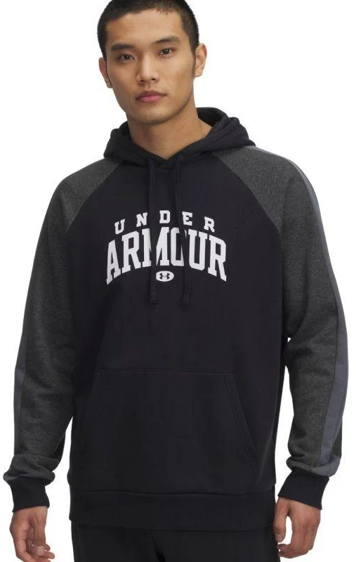 Vyriškas Under Armour Rival Fleece spalvotas džemperis su gobtuvu juodas 6003958 001