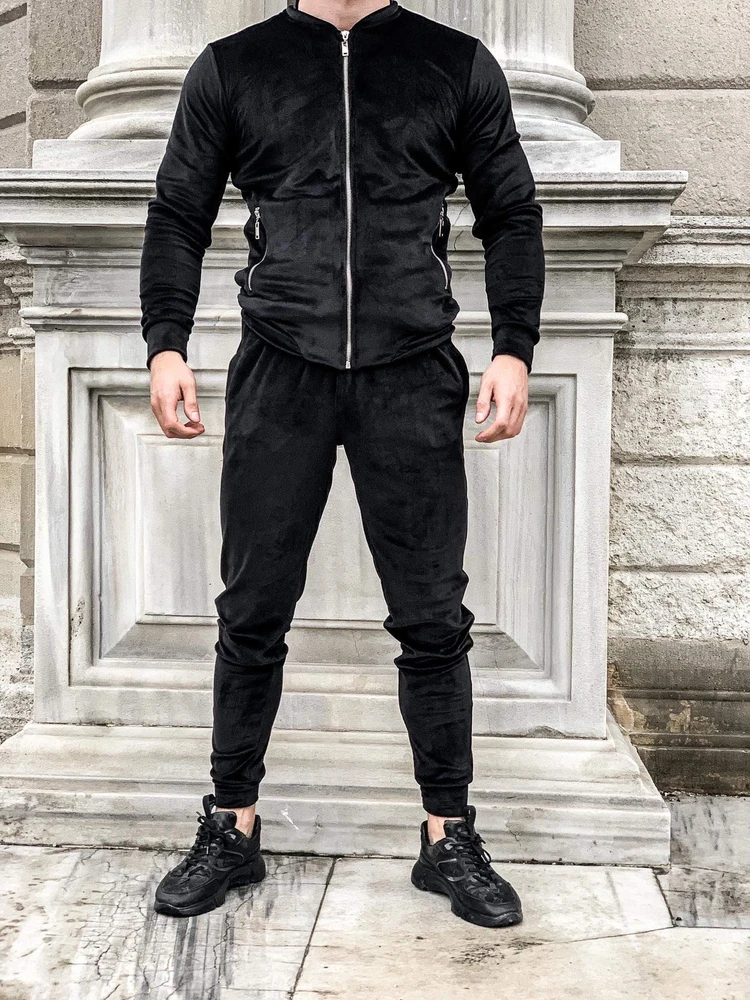 Vyriškas veliūrinis "Anarchy" kostiumas - Juodas