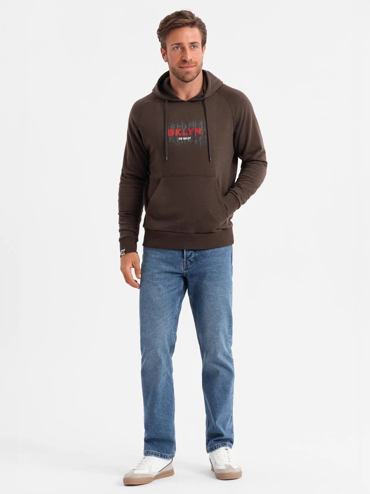 Vyriškasklasikinis džemperis - tamsiai rudas