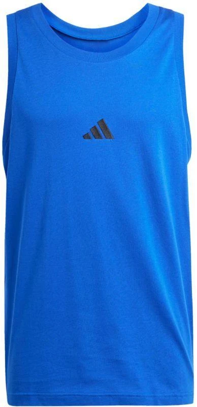 Vyriški adidas Essentials marškinėliai be rankovių su mažu logotipu mėlyni JE8978