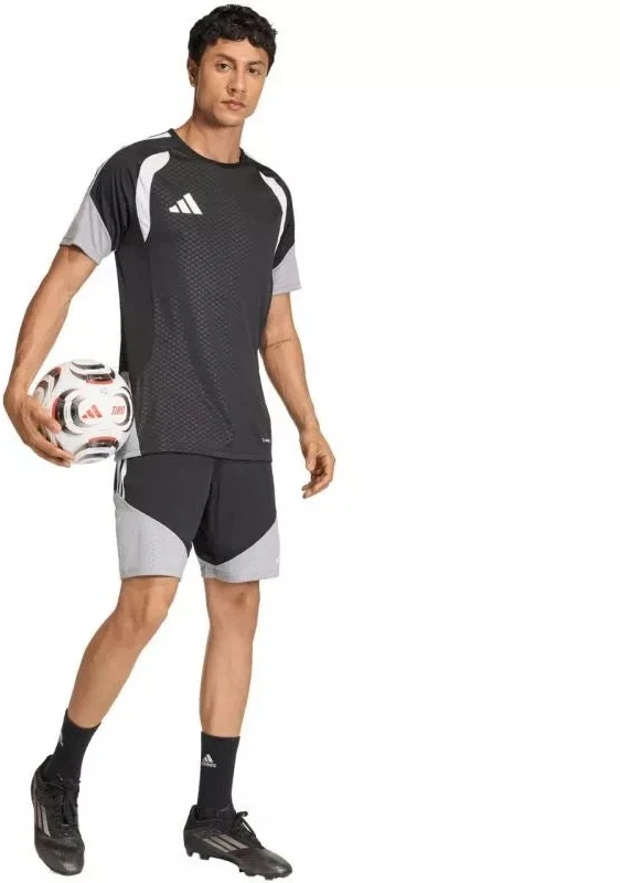 Vyriški adidas Tiro 26 varžybų treniruočių marškinėliai, juodi, pilki ir balti JX4254