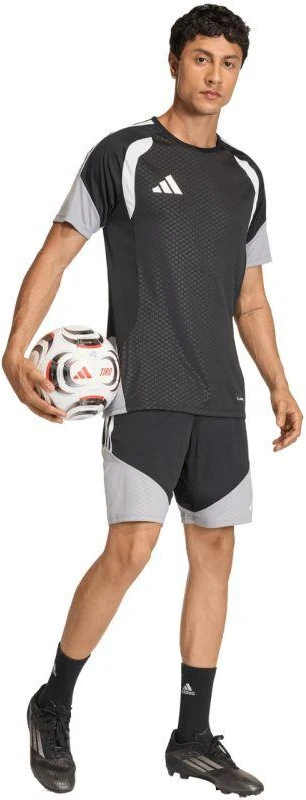 Vyriški adidas Tiro 26 varžybų treniruočių marškinėliai, juodi, pilki ir balti JX4254