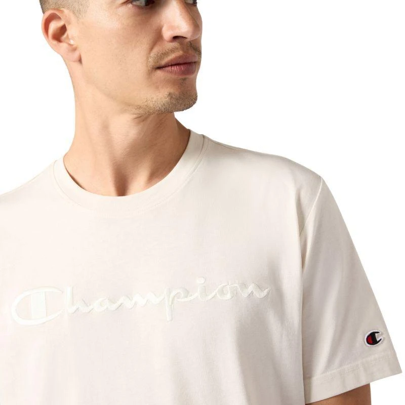 Vyriški Champion marškinėliai trumpomis rankovėmis, kreminės spalvos, 220273 WW056