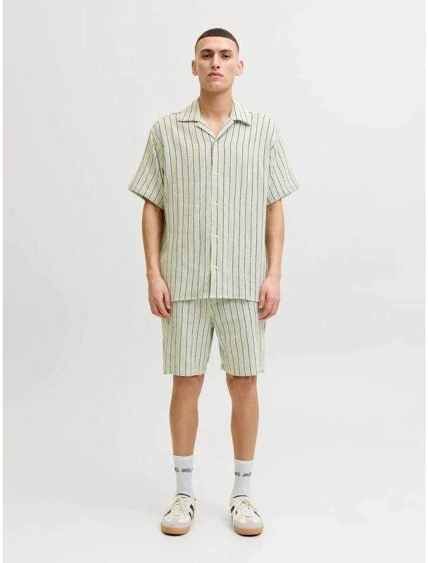 Vyriški dryžuoti „Jack&Jones“ šortai JPSTJAIDEN COBA STRIPE JOG SHORTS REG SN 12274413 TEA/STRIPES