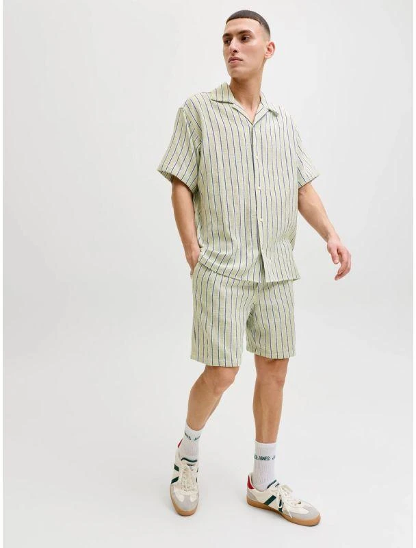 Vyriški dryžuoti „Jack&Jones“ šortai JPSTJAIDEN COBA STRIPE JOG SHORTS REG SN 12274413 TEA/STRIPES