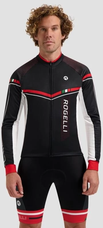 Vyriški dviratininko marškinėliai ilgomis rankovėmis Rogelli Gara Mostro II, raudoni, 4XL