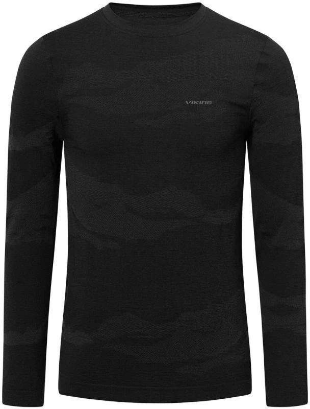 VIKING Gasher Man Longsleeve Merino men's underwear, dydis M, juodas