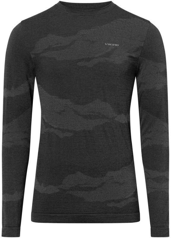 VIKING Gasher Man Longsleeve Merino men's underwear, dydis M, juodas