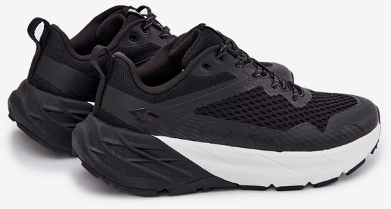 Vyriški juodi laisvalaikio batai su ventiliacija 4F SPEED HIKER