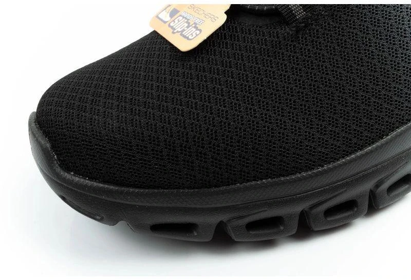 Vyriški kedai Skechers Glide-Step patogūs, lengvi, lengvai įsispiriami, juodi