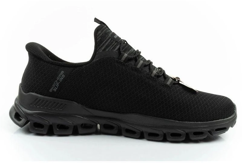 Vyriški kedai Skechers Glide-Step patogūs, lengvi, lengvai įsispiriami, juodi