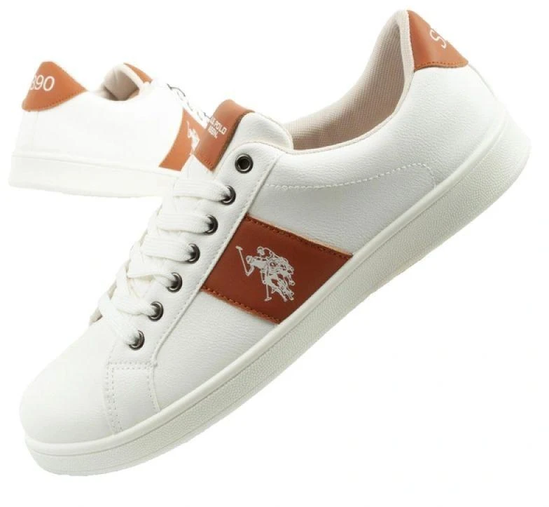 Vyriški laisvalaikio bateliai US Polo Assn. madingi, balti, patogūs
