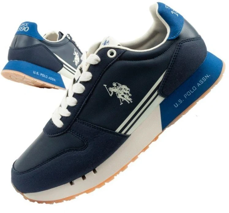 Vyriški laisvalaikio bateliai US Polo Assn, madingi ir patogūs, mėlyni