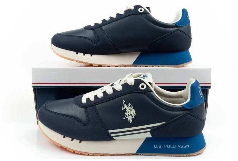 Vyriški laisvalaikio bateliai US Polo Assn, madingi ir patogūs, mėlyni