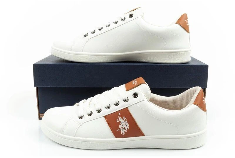 Vyriški laisvalaikio bateliai US Polo Assn. madingi, balti, patogūs