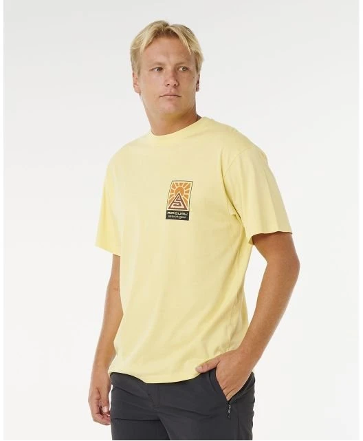Vyriški laisvo kirpimo marškinėliai Rip Curl Search Dawn, geltoni
