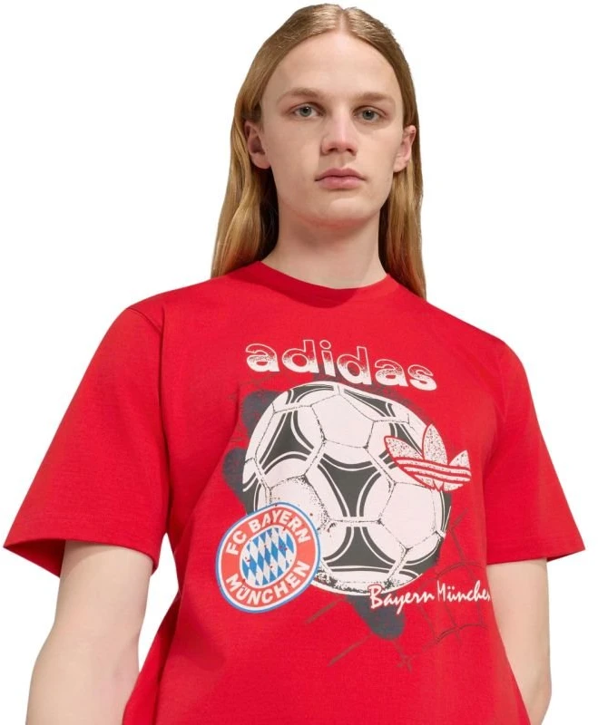 Vyriški marškinėliai adidas FC Bayern München Seasonal Graphic, raudoni
