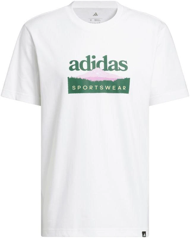 Vyriški marškinėliai adidas Sportsman Mountain Graphic, balti, KC9254